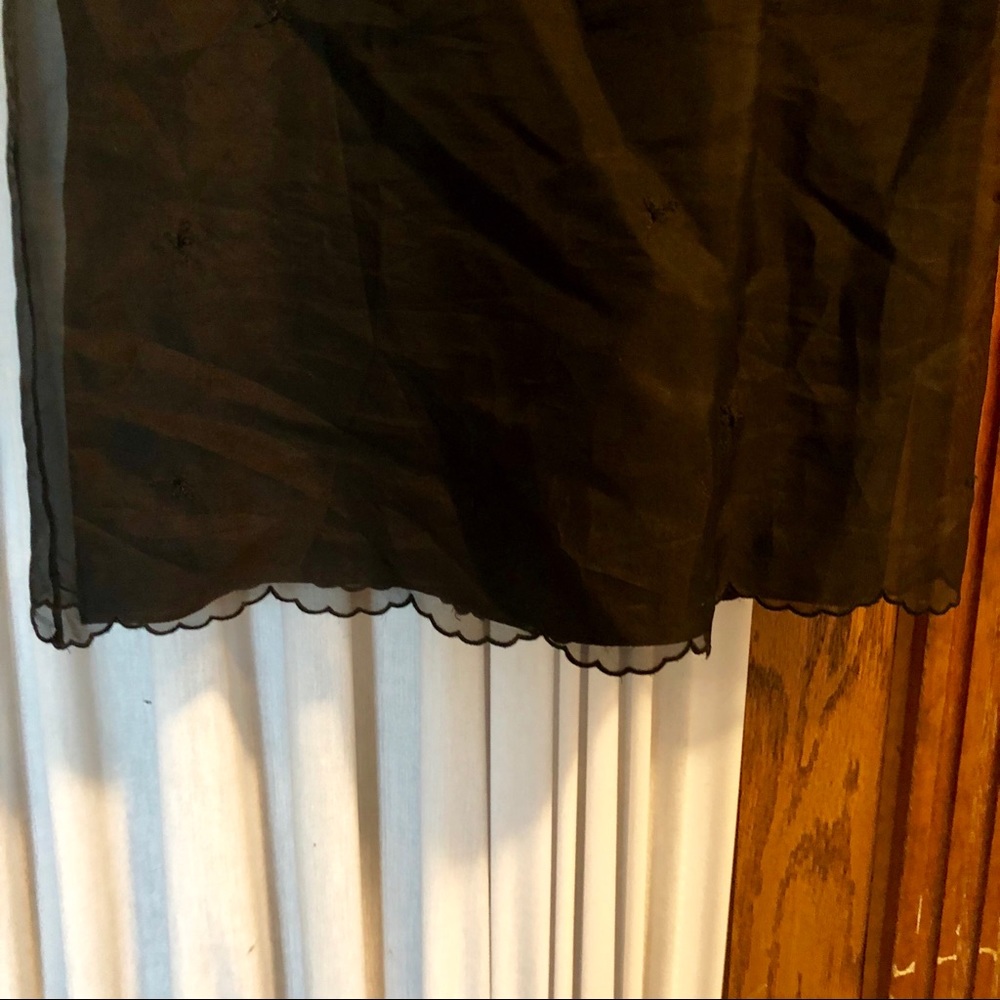 Ann Taylor Sleeveless Black Embroidered Silk Dress - Picture 7 of 9